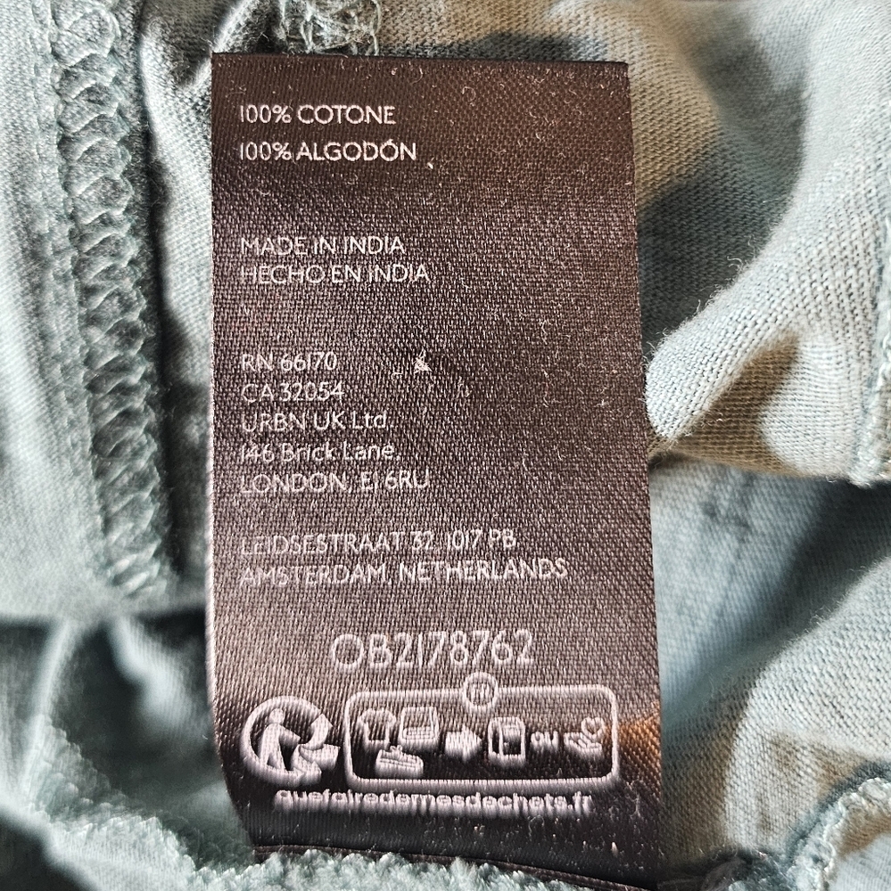 Pilcro Anthropologie Cotton Seamed Top, Turquoise, XXS/XS - Picture 9 of 10